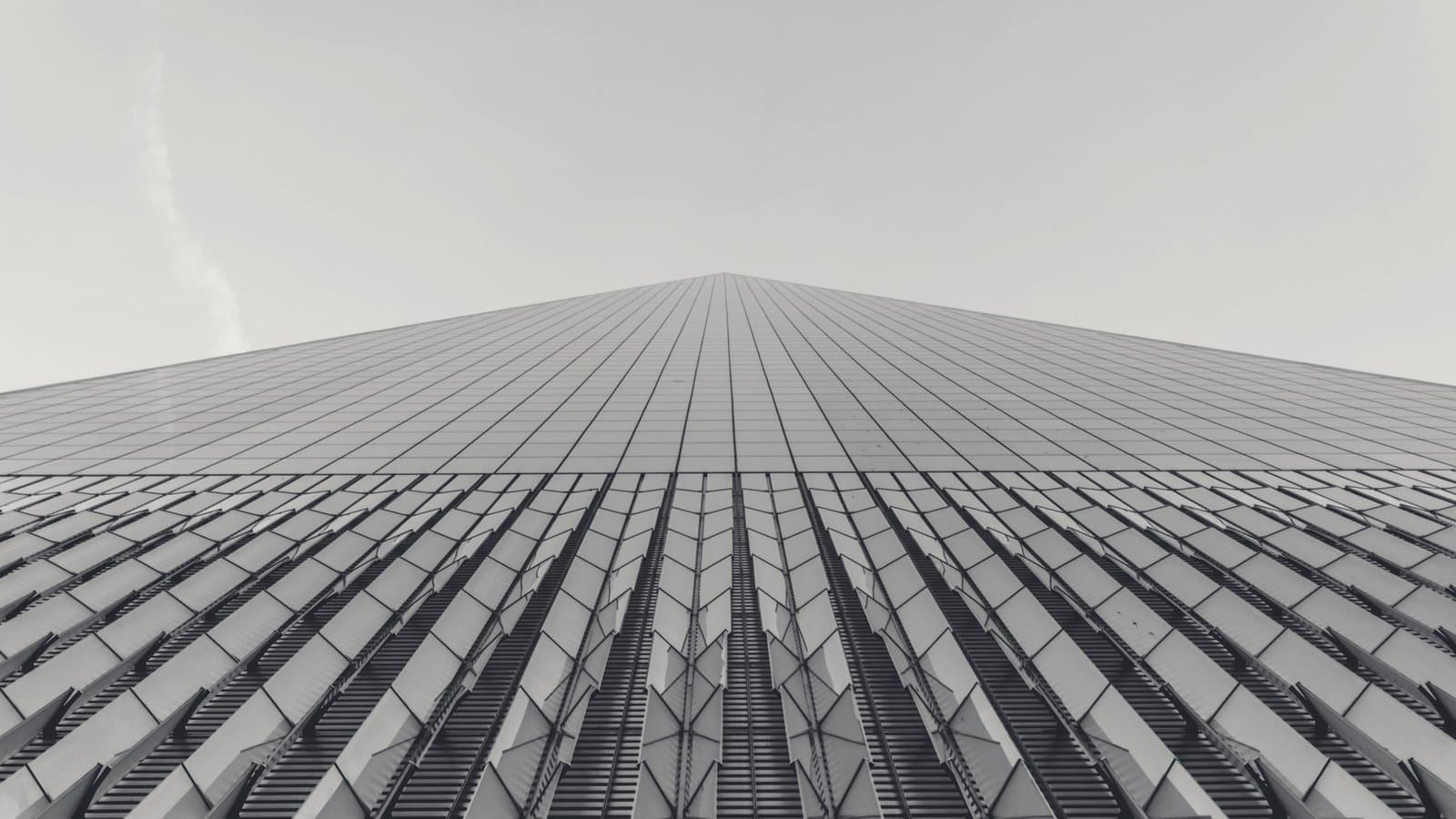 A facade ascending in a single converging line.